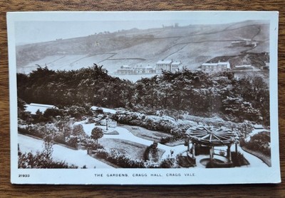 Die Gärten, Cragg Hall, Cragg Vale Echtfoto Vintage Postkarte RPPC