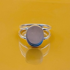 925 Sterling Silver 8x12mm Oval Bezel Ring Setting Double Band DIY Jewelry