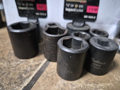 BLACKHAWK by Proto Black deep impact sockets Metric/sae Lot Of 9