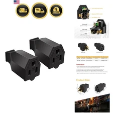 Extension Cord Ends 125V 15A 2Pole 3Wire Replacement Electrical Connectors Two