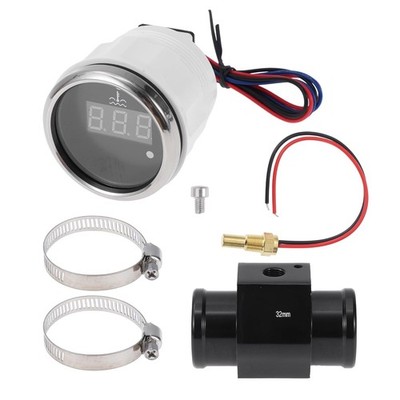 26'' Universal Digital Water Temperature Gauge Kit with Black Joint Pipe Radiator