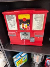 Rare Oak Premiere 1 Cent Gum & Card Machine - Vintage 1950s - Mechanism Works!