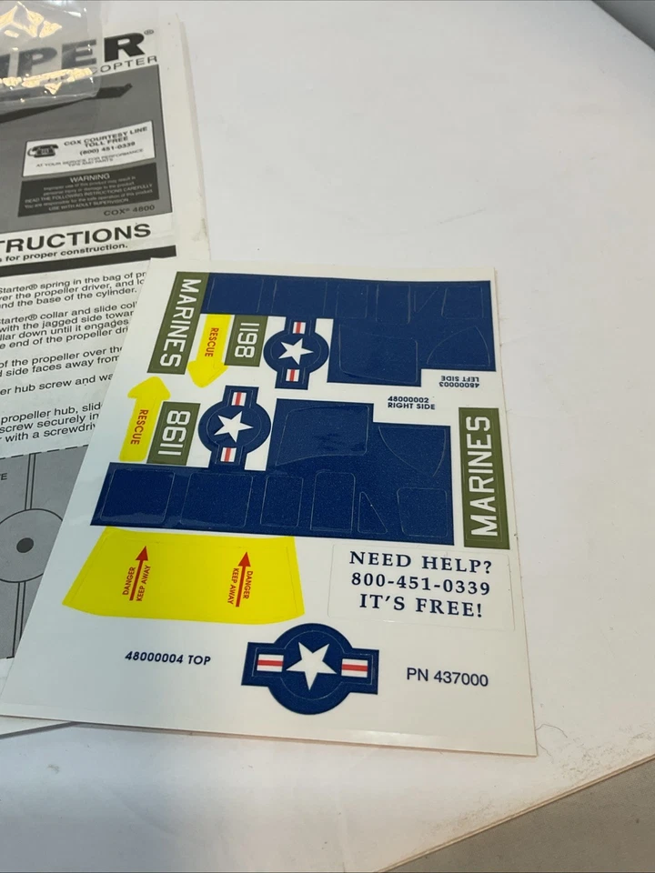 VINTAGE NOS COX SKY JUMPER FUSELAGE CONTROL LINE CL HELICOPTER HELI FOR 049 - Image 2 of 4