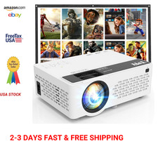 1080P Mini Portable Projector with Bluetooth and 80 Inch Screen, HD Home