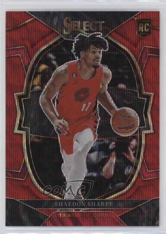2022-23 Panini Select Concourse Red Wave Prizm Shaedon Sharpe #71 4f5