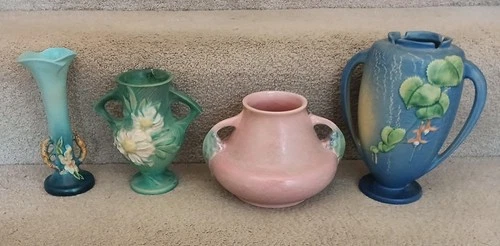 Roseville Apple Blossom, Peony, Tuscany, Fuschia (see details) Vtg. Art Pottery