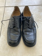 Versace Men Black Leather Square Toe Derby Dress Shoes Size (43M) (US 9.5/10M)