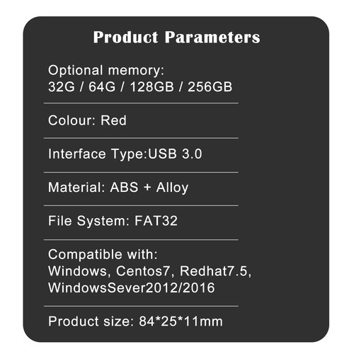 Encrypted USB Drive Secure USB Flash Drive 256GB AES256-bit USB 3.0 FEFG - Afbeelding 4 van 15