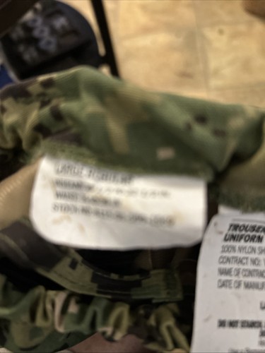 US Navy Pants Large Regular Working Uniform Type III Trouser Camo Ripstop - Picture 5 of 5