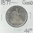 1877 SEATED LIBERTY SILVER HALF DOLLAR -GOOD ~NICE OLD COIN~