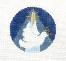 NDLPT Christmas Dove Ornament Handpainted Needlepoint Canvas