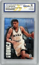 Tim Duncan 1997 Score Board Draft Day Rookie Card #1B- WCG Graded 10 Gem Mint. rookie card picture