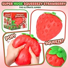 Jumbo Strawberry Squishy Toy Slow Rising Sensory Fidget Party Favor Gift