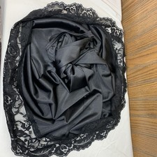 Vintage Vassarette Half Slip Skirt Medium 26  Black Nylon Silkie Lace MIDI USA