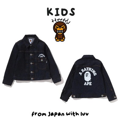 A Bathing Ape Kids Unisex College 10 Oz Denim Jacket 1M30340002ING