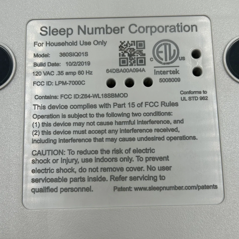 Número de sueño - 360SIQ01S - Bomba de cámara única - Select Comfort 360 - PROBADO Foto 2 de 4