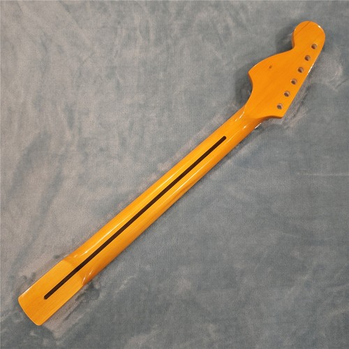 Lock Nut Full Scalloped Big Head Maple Electric Guitar Neck 22 Fret Yellow Gloss - Picture 6 of 10
