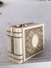 Antique Seed Pearl Baby Ring, Antique 14k Gold Ring, Antique Celluloid Book Box