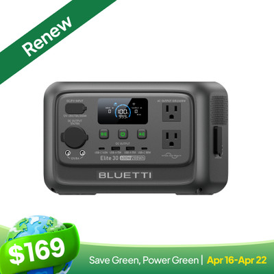 BLUETTI Elite 30 V2 288Wh Portable Power Station Generator for Road Trip