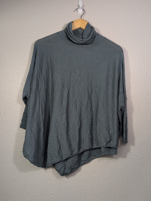 HEMISPHERE Women's Sweater Pullover Wool Size XS Gray Blue Asymmetrical 127