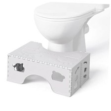 Foldable Toilet Stool Squat, 7 Inch Squatting Potty for Adults, 1 Pack Gray
