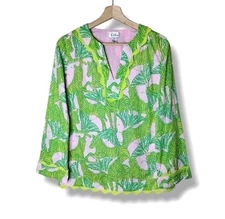 Vintage Lily Pulitzer White Label Tunic Top Size XS Preppy Coastal Resort Wear