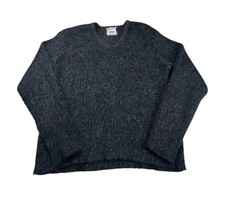 Vintage Brentwood Mohrtex 65 Mohair Sweater Men  s Medium Gray Fuzzy Knit READ
