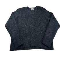Vintage Brentwood Mohrtex 65% Mohair Sweater Men’s Medium Gray Fuzzy Knit READ