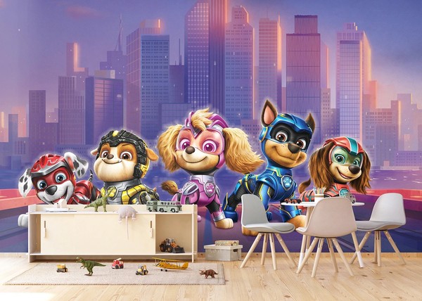 Paw Patrol Kinderzimmer Wandtapete 252 X 182 Cm (99 X 72) Lila-image