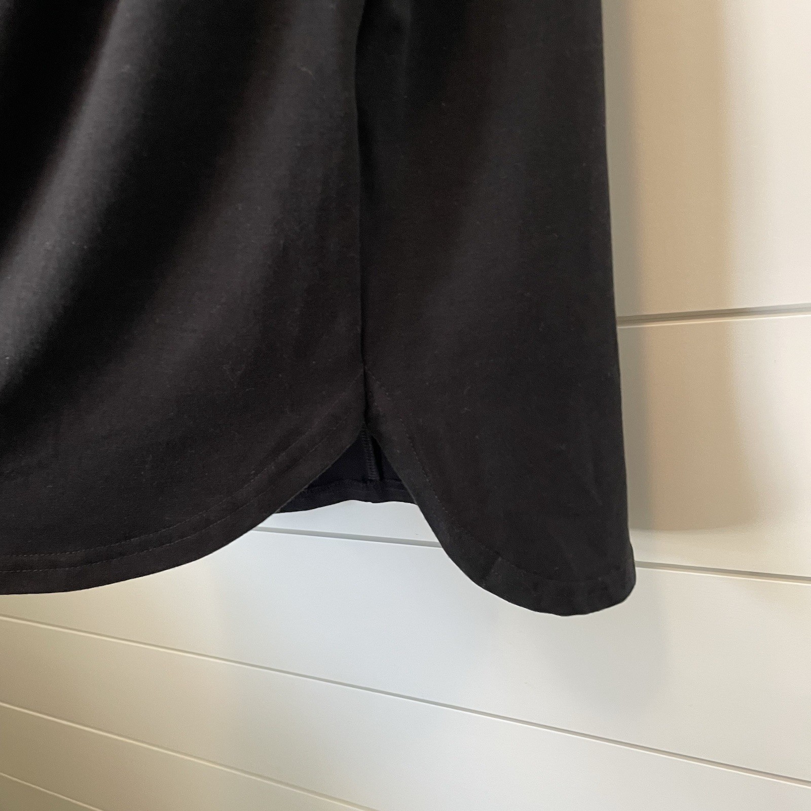 Striped Midi Skirt Solid Black Drawstring Tickled… - image 5