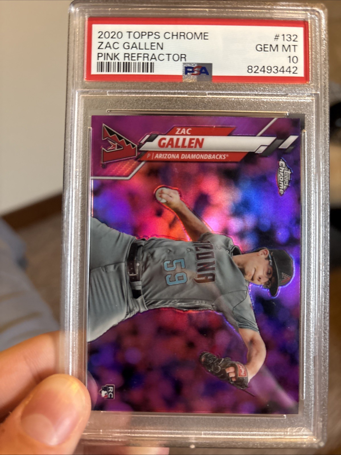 2020 Topps Chrome - Zac Gallen #132 Pink Refractor (RC) PSA 10 Low Pop (GEM)