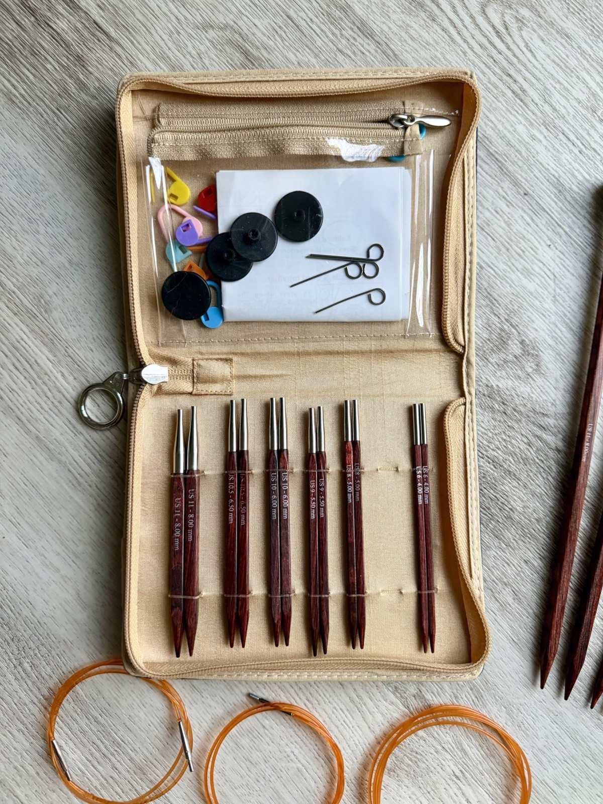 Knitters Pride Cubics Square Knitting Needle Set (Wood Circular Set) + Straights