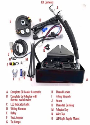 UC Frame Tube Mount T Engine Oil Cooler Kit Gloss Covered Dyna Switchback 12-16