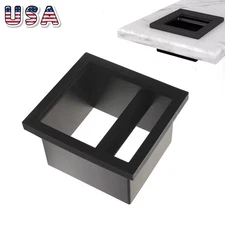 Espresso Knock Box Chute Built-in Desktop Coffee Grind Dump Bin Black Bottomless