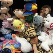 Ty Beanie Babies Retired Original Plush Toys Assorted Animals Lot 1990s