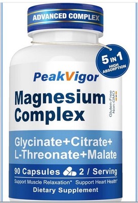 5 in 1 Magnesium Complex, 976mg Complex with Magnesium Glycinate