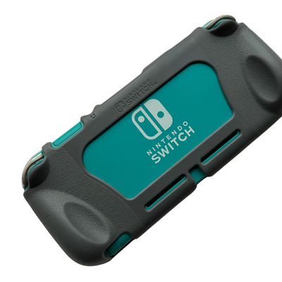 Nintendo Switch Lite Blue For Parts + Dark Grey Silicone Cover