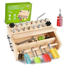 Montessori Screwdriver Board Set, Montessori Toys for 3 4 5 6 locks and keys