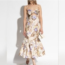 NWOT Zimmermann linen  Cream and Purple Dress