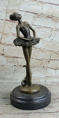Original Milo Young Girl Ballerina Bronze Figure Statue Dance Sculpture Figurine
