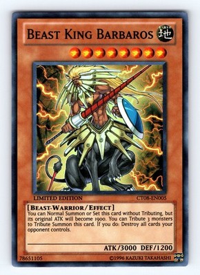 Yugioh Beast King Barbaros CT08 Limited Edition Super Rare Holo - NM  