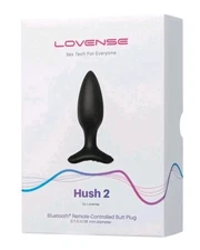 Lovense Hush 2 App Compatible Silicone Vibrating Anal Plug 1.75in