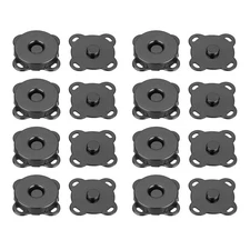 30 Sets 14mm Magnetic Plum Snaps Button for Purse Handbag Wallet, Black