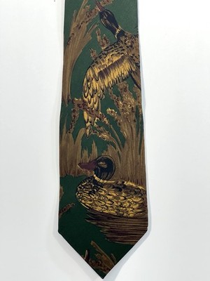 Vintage Christian Dior Monsieur Duck Print Silk Men s Tie Made in USA Rare 90s