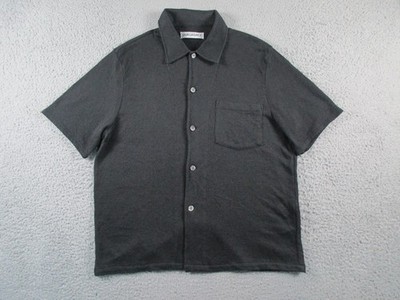 Our Legacy Shirt Mens 50 Black Box Button Up Cotton Mother Of Pearl