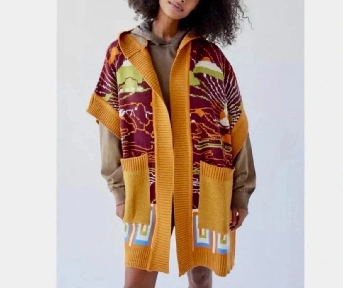 Urban Outfitters Kali Knit Cape Poncho One Size NWT Cozy Boho