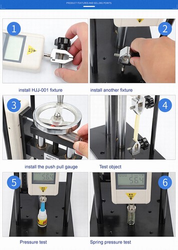 HLB Spiral Test Stand - Misuratore di Forza Push Pull Gauge con Rack Tester di trazione - Foto 11 di 15