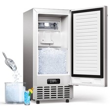 15'' Under Counter Ice Cubes Maker Machine Freestanding 80Lbs/Day Self-Cleaning