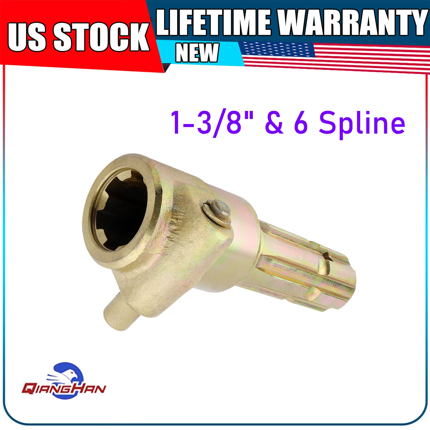 Upgraded PTO Extender Adapter for Tractor - 1-3/8" & 6 Spline Female & Male 70HP