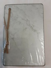 Glass Cheese Board, Marble Effect, 9" X 6" W/Hanging Strap BRAND NEW!
